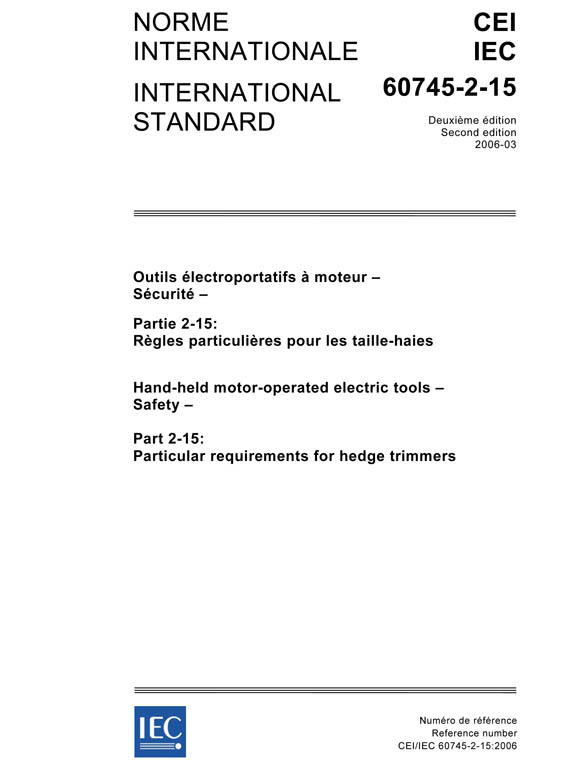 Cover IEC 60745-2-15:2006